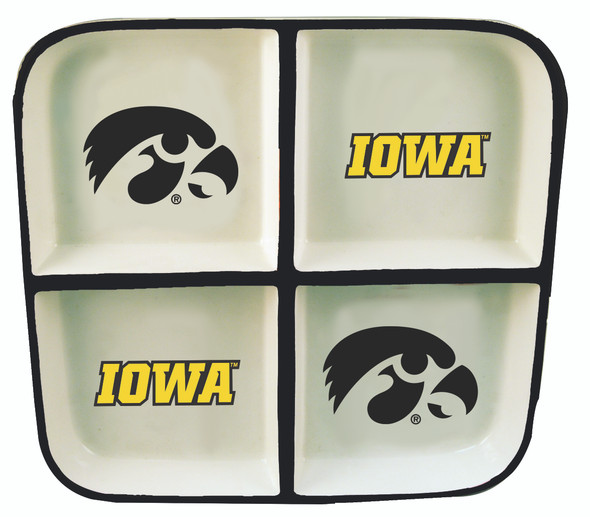 Iowa Hawkeyes 4 Section Square Tray  | Memory Company | COL-IOW-2408