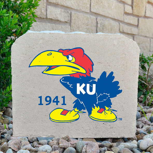 Kansas Jayhawks Decorative Stone - Vintage 1941 - Medium | Stoneworx | KU#33