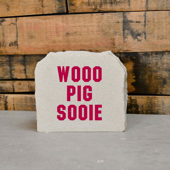 Arkansas Razorbacks Decorative Stone - Wooo Pig Sooie - 5.5 | Stoneworx | ARK#151