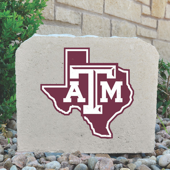 Texas A&M Aggies Decorative Stone in Texas Outline - Medium | Stoneworx2  TAM-6