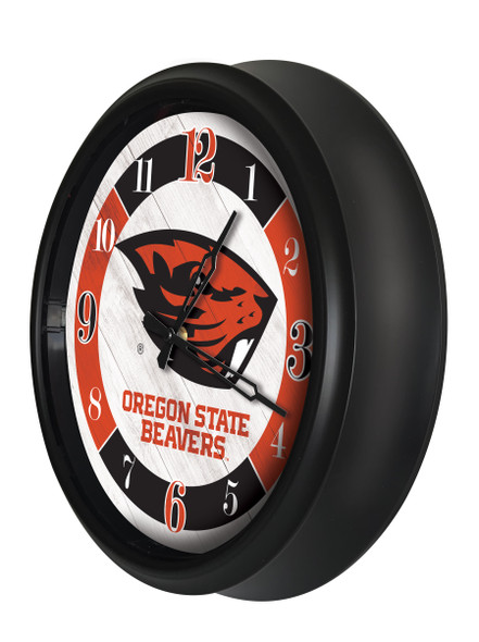 Oregon State Beavers Indoor/Outdoor LED Wall Clock  | Holland Bar Stool Co. | ODClk14BK-08OregSt