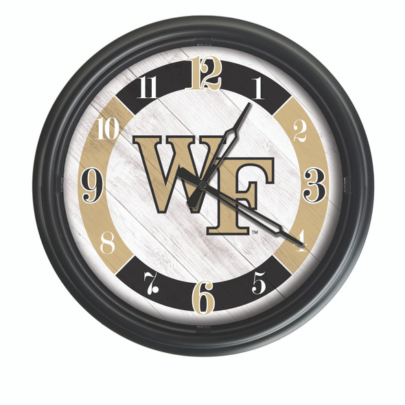 Wake Forest Demon Deacons Indoor/Outdoor LED Wall Clock | Holland Bar Stool Co. | ODClk14BK--08WakeFr