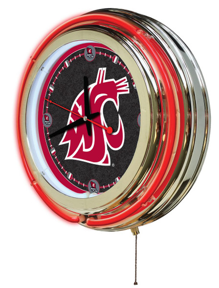  Cougars Double Neon Wall Clock | Holland Bar Stool Co. | Clk15WashSt