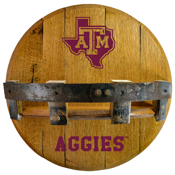 Texas A&M Aggies Oak Barrel Shelf | Greenstones | BTS-TXAM-02