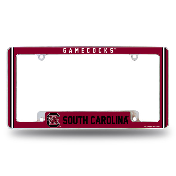 South Carolina Gamecocks Classic Chrome License Plate Frame | Rico Industries | AFC120110B