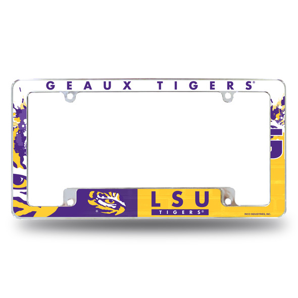 LSU Tigers Primary Chrome License Plate Frame | Rico Industries | AFC170101B