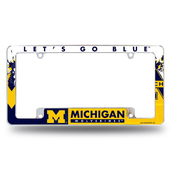 Michigan Wolverines Primary Chrome License Plate Frame | Rico Industries | AFC220001B