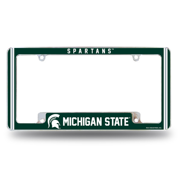 Michigan State Spartans Classic Chrome License Plate Frame | Rico Industries | AFC220110B