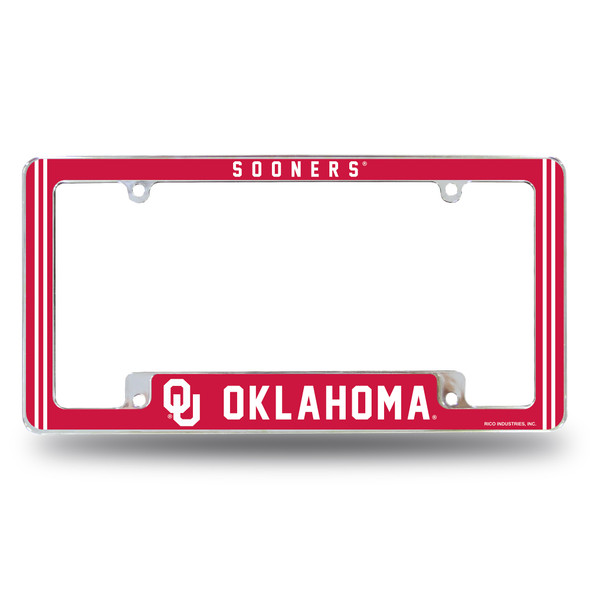 Oklahoma Sooners Classic Chrome License Plate Frame | Rico Industries | AFC230210B