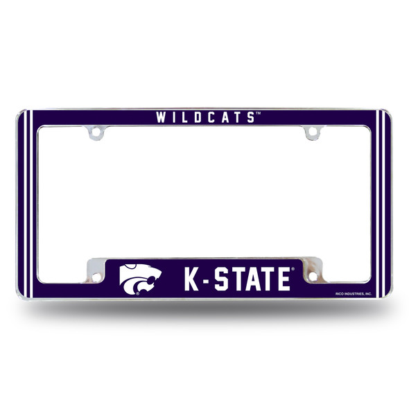 Kansas State Wildcats Classic Chrome License Plate Frame | Rico Industries | AFC310210B