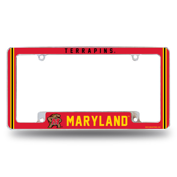 Maryland Terrapins Classic Chrome License Plate Frame | Rico Industries | AFC320210B Maryland Terrapins Classic Chrome License Plate Frame | Rico Industries | AFC320210B