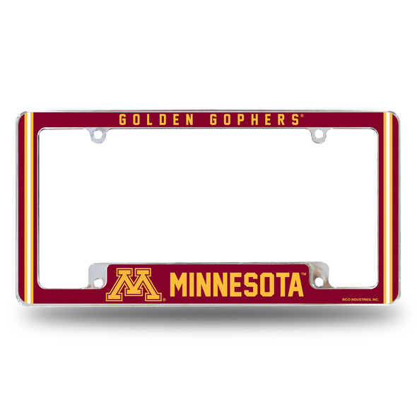 Minnesota Golden Gophers Classic Chrome License Plate Frame | Rico Industries | AFC380110B Minnesota Golden Gophers Classic Chrome License Plate Frame | Rico Industries | AFC380110B