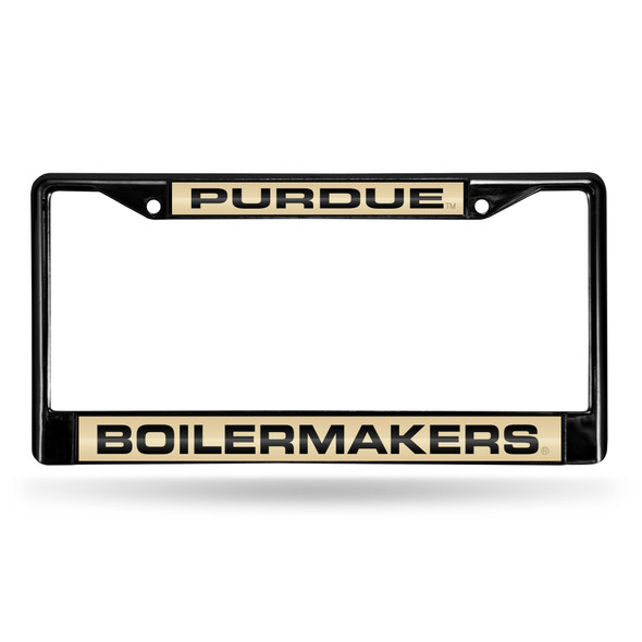 Purdue Boilermakers Black Laser Cut Chrome Frame | Rico Industries | FCLB200201