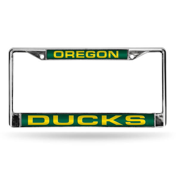 Oregon Ducks Green Laser Cut Chrome Frame | Rico Industries | FCL510101