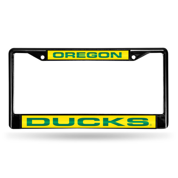 Oregon Ducks Black Laser Cut Chrome Frame | Rico Industries | FCLB510101