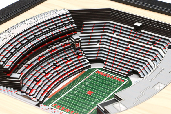 Nebraska Huskers Framed 3-D Stadium Art