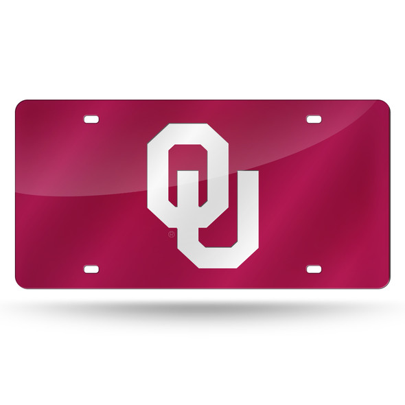 Oklahoma Sooners Red Laser Cut Tag  | Rico Industries | LZC230202