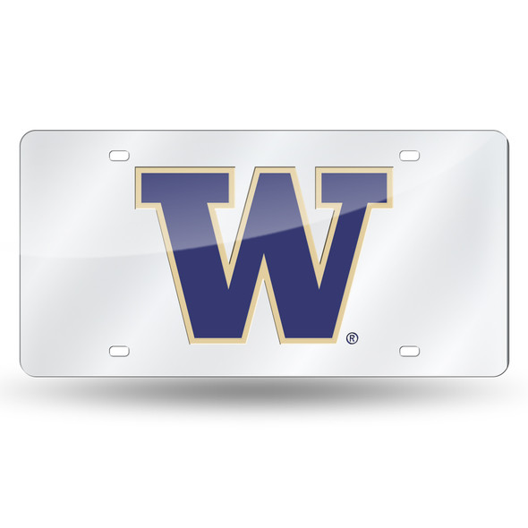 Washington Huskies Silver Laser Cut Tag  | Rico Industries | LZS490201