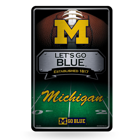 Michigan Wolverines metal home decor sign | Rico Industries | MSL220002