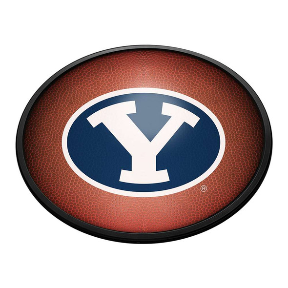 BYU Cougars: Pigskin - Oval Slimline Lighted Wall Sign | The Fan-Brand | NCBYUC-140-21
