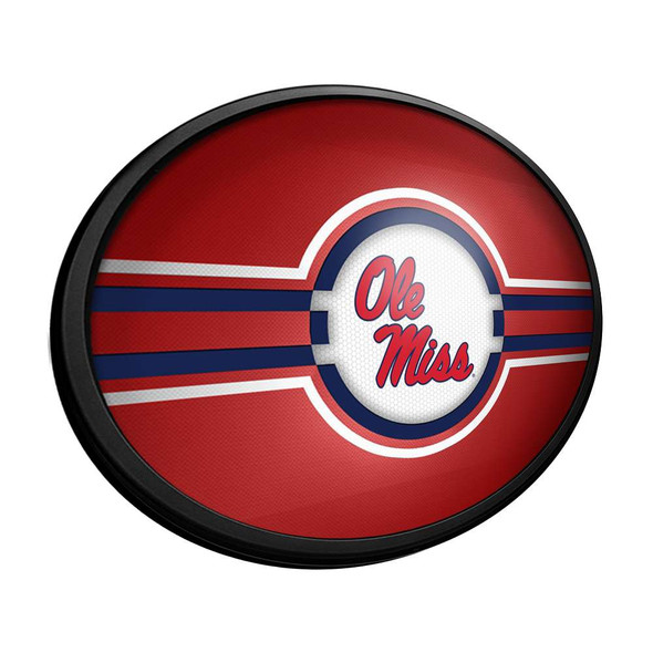 Mississippi Rebels: Oval Slimline Lighted Wall Sign - Red | The Fan-Brand | NCMISS-140-01B