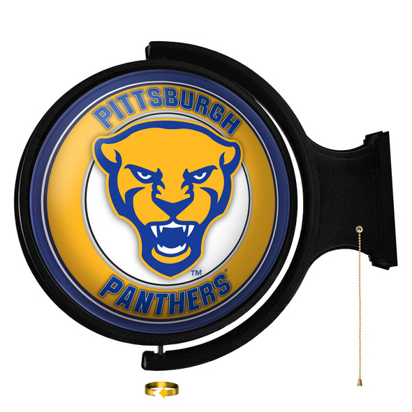 Pittsburgh Panthers: Mascot - Original Round Rotating Lighted Wall Sign | The Fan-Brand | NCPITT-115-02