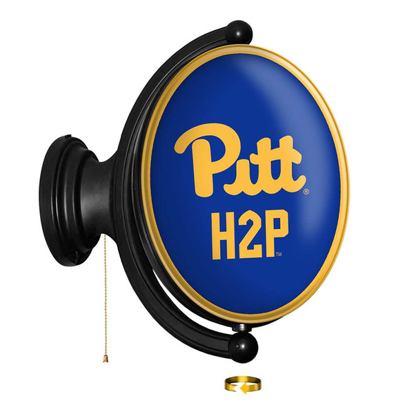 Pittsburgh Panthers: Original Oval Rotating Lighted Wall Sign - Royal | The Fan-Brand | NCPITT-125-01A