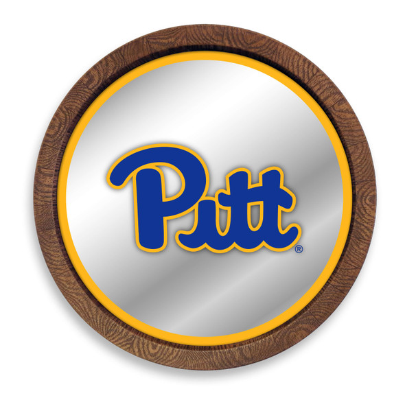 Pittsburgh Panthers: "Faux" Barrel Top Mirrored Wall Sign - Gold Edge | The Fan-Brand | NCPITT-245-01B