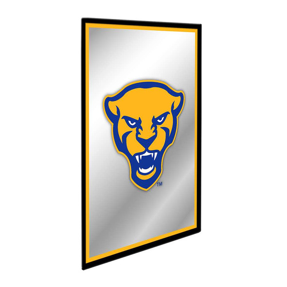 Pittsburgh Panthers: Mascot - Framed Mirrored Wall Sign - Gold Edge | The Fan-Brand | NCPITT-275-01B