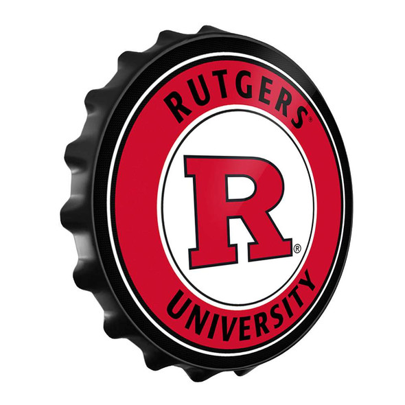 Rutgers Scarlet Knights: Bottle Cap Wall Sign - Black | The Fan-Brand | NCRTGR-210-01A Rutgers Scarlet Knights: Bottle Cap Wall Sign - Black | The Fan-Brand | NCRTGR-210-01A