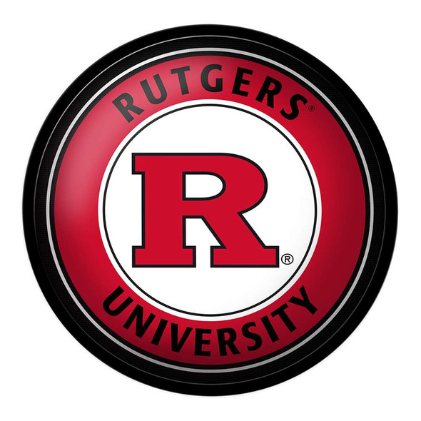 Rutgers Scarlet Knights: Modern Disc Wall Sign - Black Frame | The Fan-Brand | NCRTGR-230-01A Rutgers Scarlet Knights: Modern Disc Wall Sign - Black Frame | The Fan-Brand | NCRTGR-230-01A