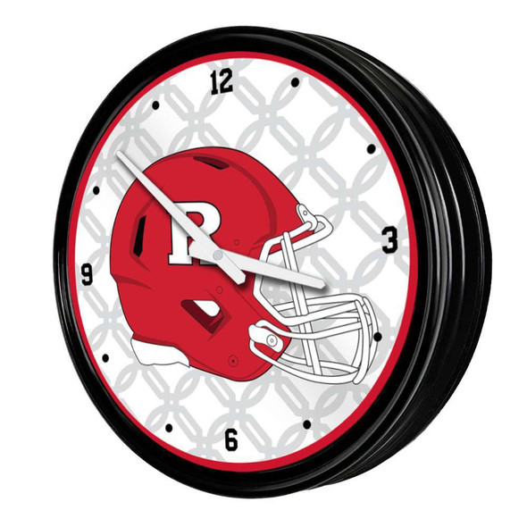 Rutgers Scarlet Knights: Helmet - Retro Lighted Wall Clock | The Fan-Brand | NCRTGR-550-03