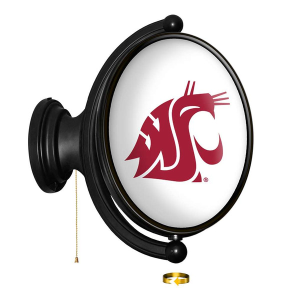 Washington State Cougars: Original Oval Rotating Lighted Wall Sign - White | The Fan-Brand | NCWAST-125-01A