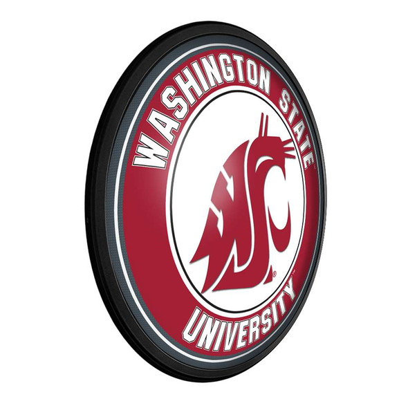 Washington State Cougars: Round Slimline Lighted Wall Sign | The Fan-Brand | NCWAST-130-01