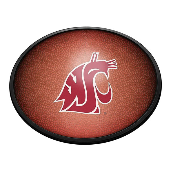 Washington State Cougars: Pigskin - Oval Slimline Lighted Wall Sign | The Fan-Brand | NCWAST-140-21