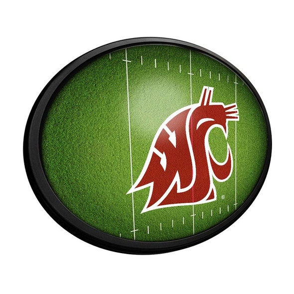 Washington State Cougars: On the 50 - Oval Slimline Lighted Wall Sign | The Fan-Brand | NCWAST-140-22