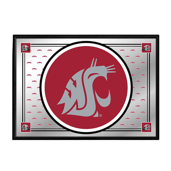 Washington State Cougars: Team Spirit, Logo - Framed Mirrored Wall Sign - Mirrored Background | The Fan-Brand | NCWAST-265-02A