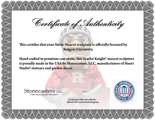 Rutgers Scarlet Knights Mascot Garden Statue | Stonecasters | 2960HT Rutgers Scarlet Knights Mascot Garden Statue | Stonecasters | 2960HT