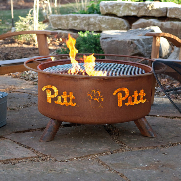 Pittsburgh Panthers Portable Fire Pit Grill | Patina | F228 Pittsburgh Panthers Portable Fire Pit Grill | Patina | F228
