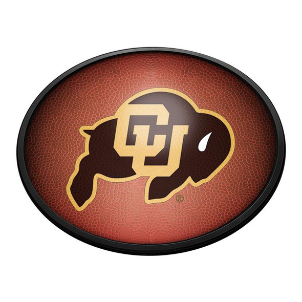 Colorado Buffaloes Oval Slimline Lighted Wall Sign - Pigskin | The Fan-Brand | NCCOBF-140-21 Colorado Buffaloes Oval Slimline Lighted Wall Sign - Pigskin | The Fan-Brand | NCCOBF-140-21