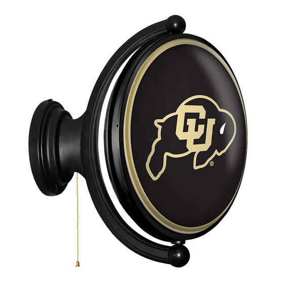 Colorado Buffaloes Original Oval Rotating Lighted Wall Sign - Black | The Fan-Brand | NCCOBF-125-01A