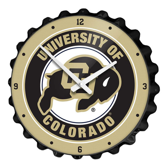 Colorado Buffaloes Bottle Cap Wall Clock - Black | The Fan-Brand | NCCOBF-540-01A