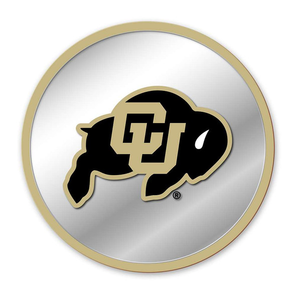 Colorado Buffaloes Modern Disc Mirrored Wall Sign - Gold Edge | The Fan-Brand | NCCOBF-235-01B