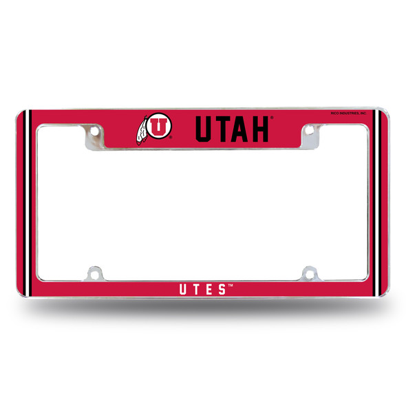 Utah Utes Classic Chrome License Plate Frame | Rico Industries | AFC530110T