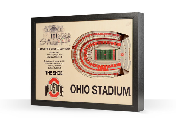 Ohio State Buckeyes Framed 3-D Stadium Art | Stadium Views | 9022312
