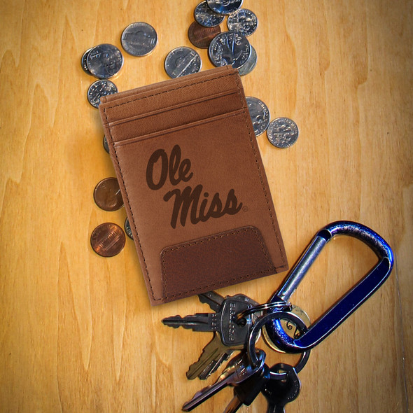 Mississippi Rebels Genuine Leather Front Pocket Wallet | Rico Industries | FPW160202