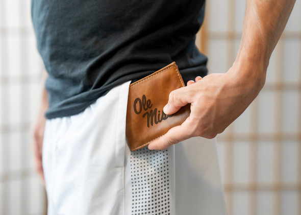 Mississippi Rebels Brown Laser Engraved Bill-fold Wallet | Rico Industries | LEBIL160201BR