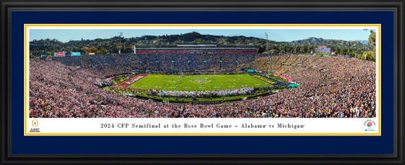 2024 Rose Bowl Game Panoramic Photo Deluxe Matted Frame - Michigan Wolverines vs Alabama Crimson Tide   | Blakeway | ROSEK24UMID