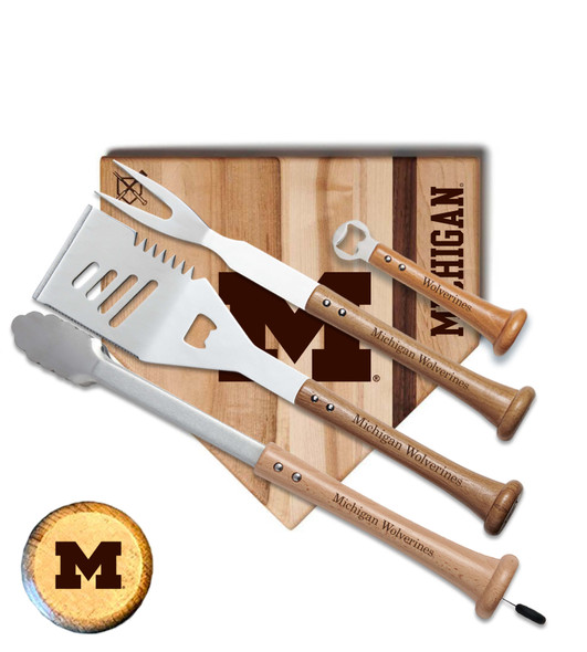Michigan Wolverines Grand Slam Combo BBQ Set | Baseball BBQ | GRTLSTGSMW