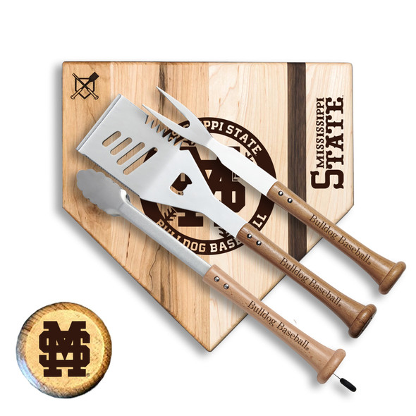 Mississippi State Bulldogs Silver Slugger Combo BBQ Set | Baseball BBQ | GRTLSTSSMSB_660251558172